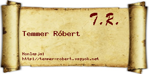 Temmer Róbert névjegykártya