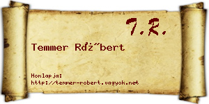 Temmer Róbert névjegykártya